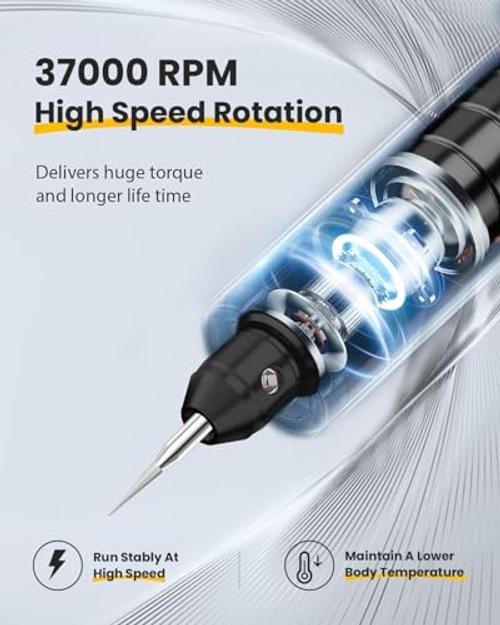Engraving Pen, USB Rechargeable Cordless Rotary Tools, Black With Standard Kit