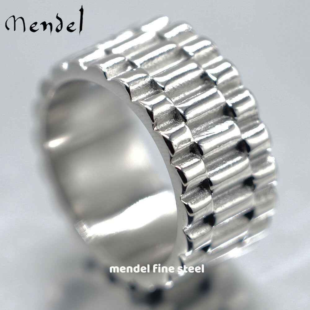 MENDEL Mens Stainless Steel Biker Wide Band Ring For Men Size 7 8 9 10 11 12 13