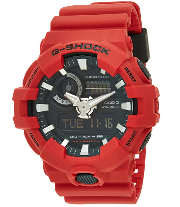 G-Shock Quartz Red Rubber Shock Resistant Casio Men’s Watch GA-700-4ACR