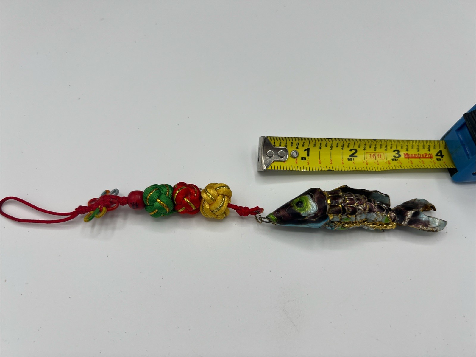 Vintage Asian Cloisonne Articulated Koi Fish Pendant