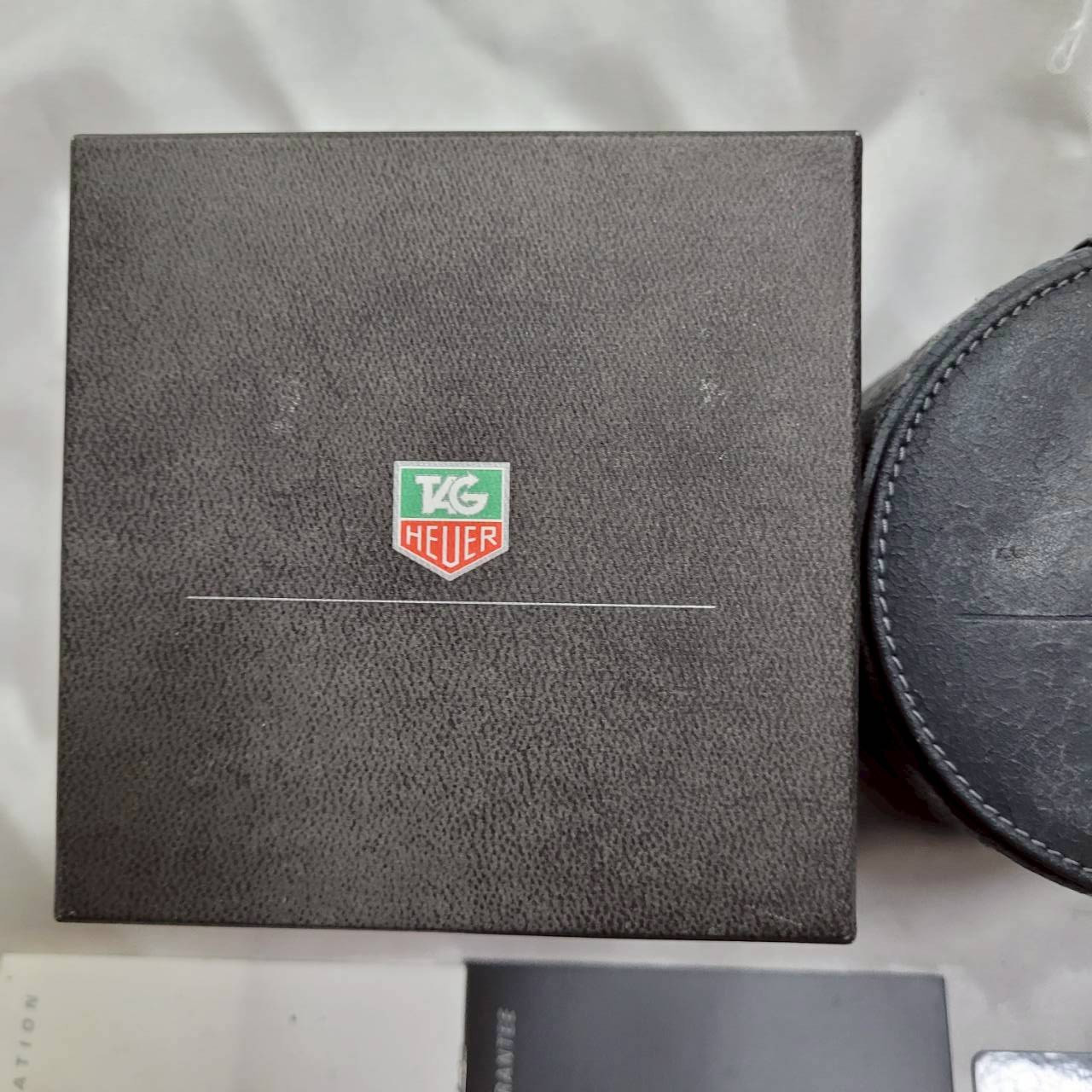 Rare Vintage TAG HEUER Watch Box F1 Formula One Leather & Booklet & Card & Outer