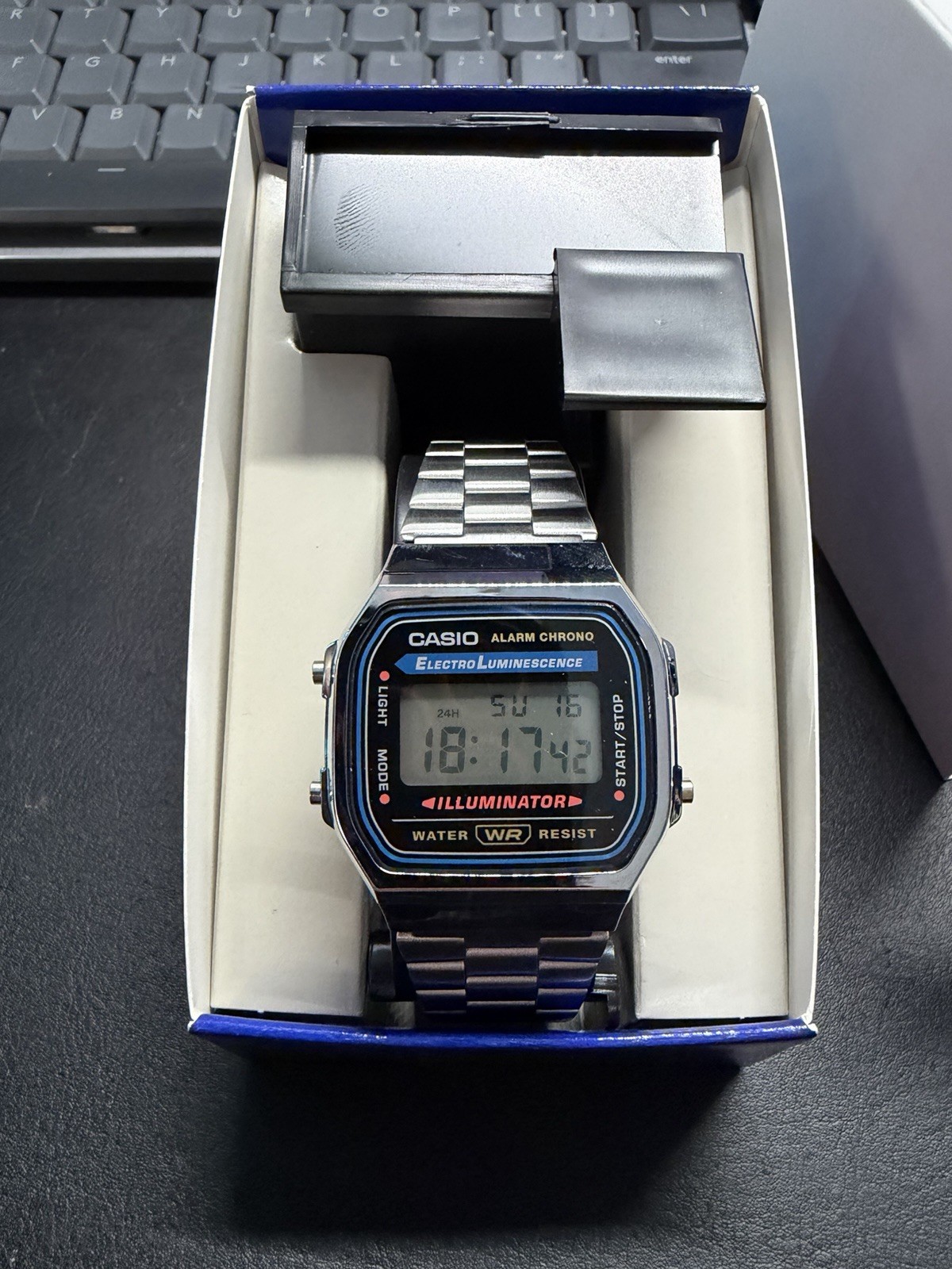Casio Men’s Quartz Illuminator Alarm Chronograph 36mm Watch A168W-1