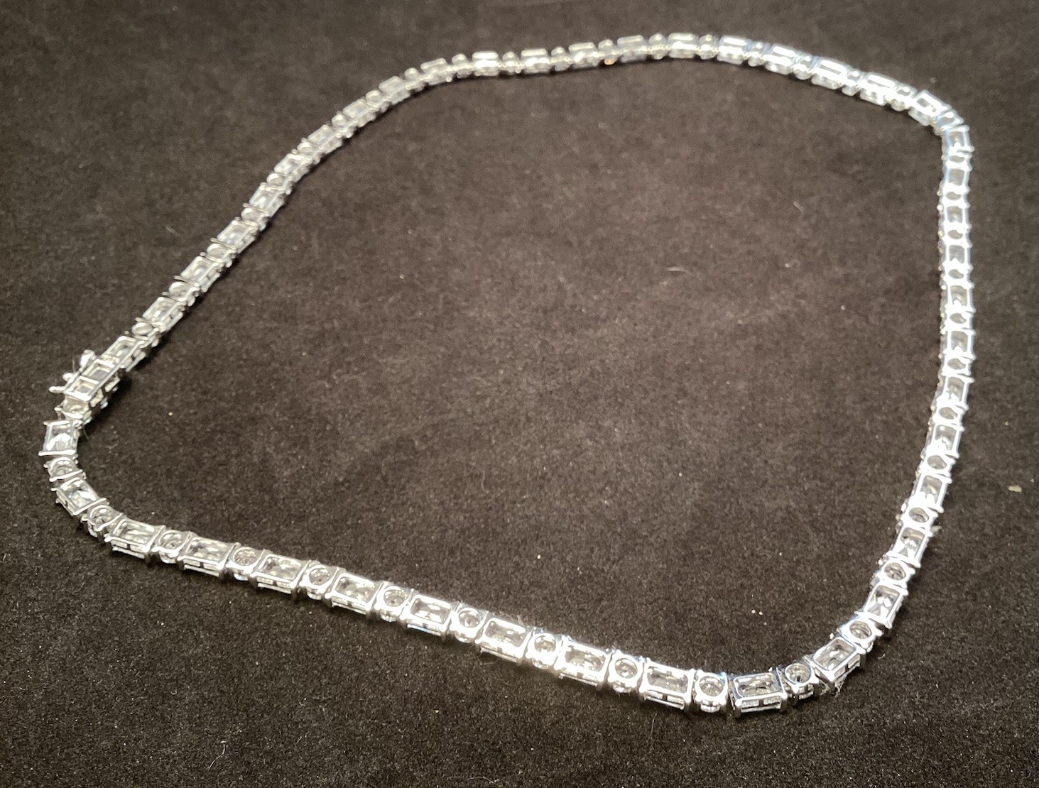 Sterling Silver Fusion Creations TENNIS Necklace 18” Cubic Zirconia 4mm Necklace