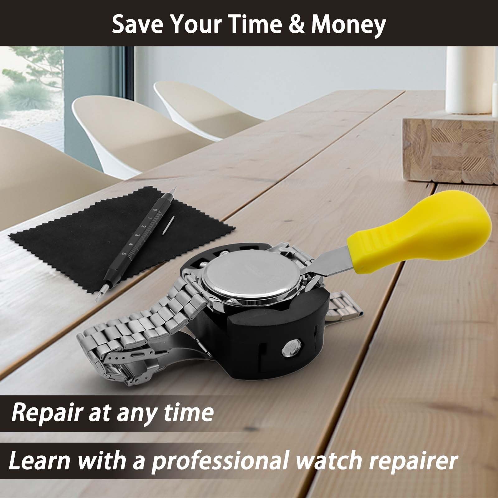 Professional Watch Repair Kit – Battery Replacement, Link Removal, Case Opener &