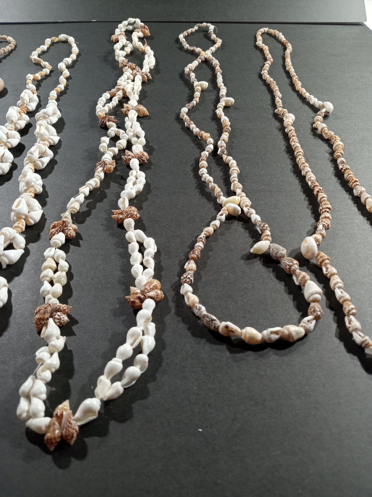 Lot Of 14 Seashell Necklaces 30-34in Long Mixed Earthy Tones Beach Vacation Vibe