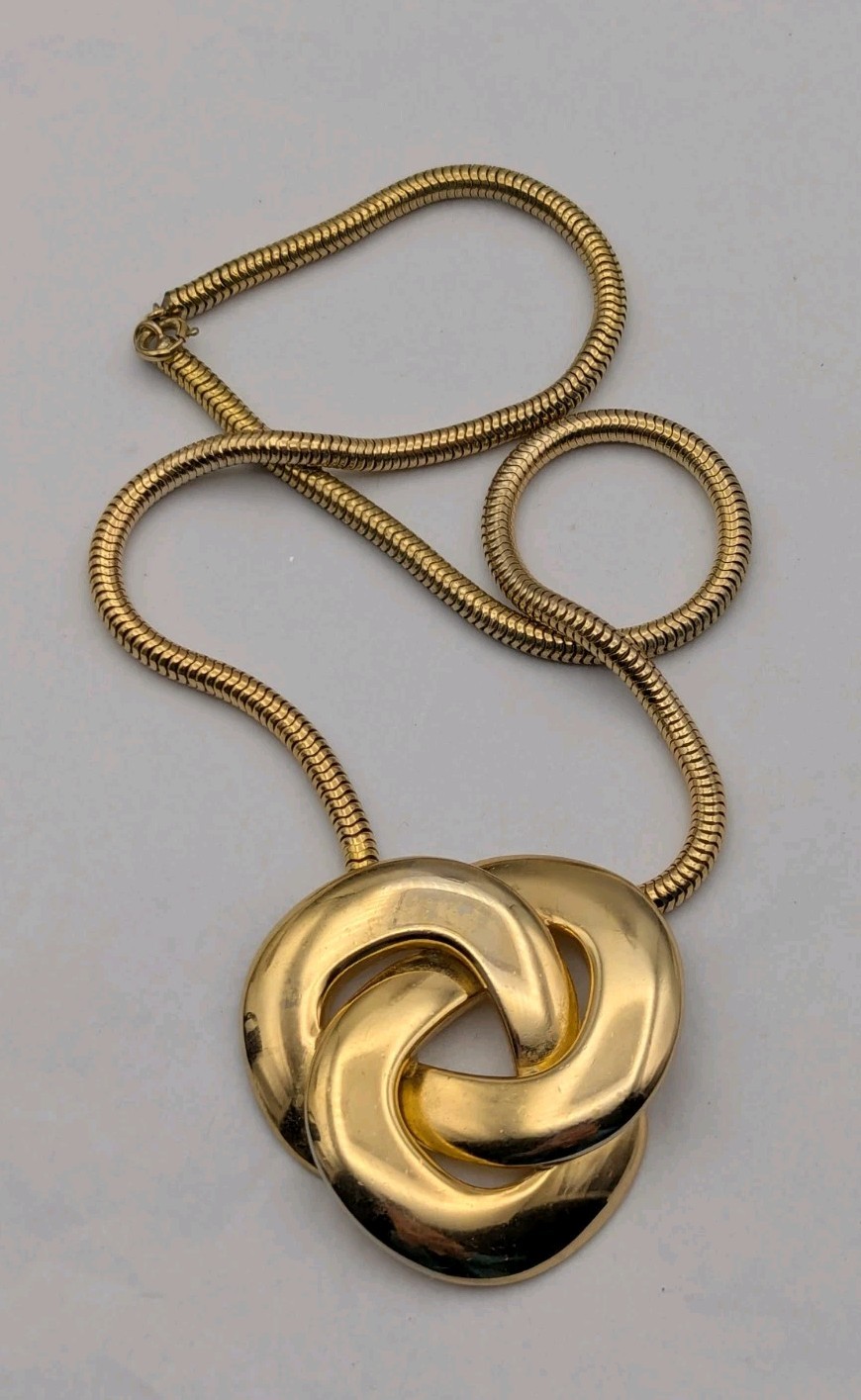 Vintage 1972 Grosse Germany Necklace Modern Statement Gold Tone 18.5 In