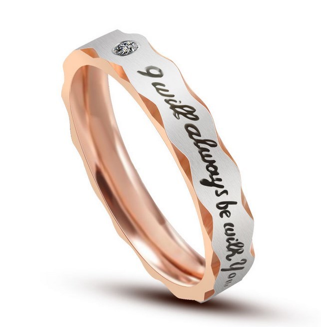 New Design Stainless Steel Couple Rings Promise Love Forever Wedding Gift