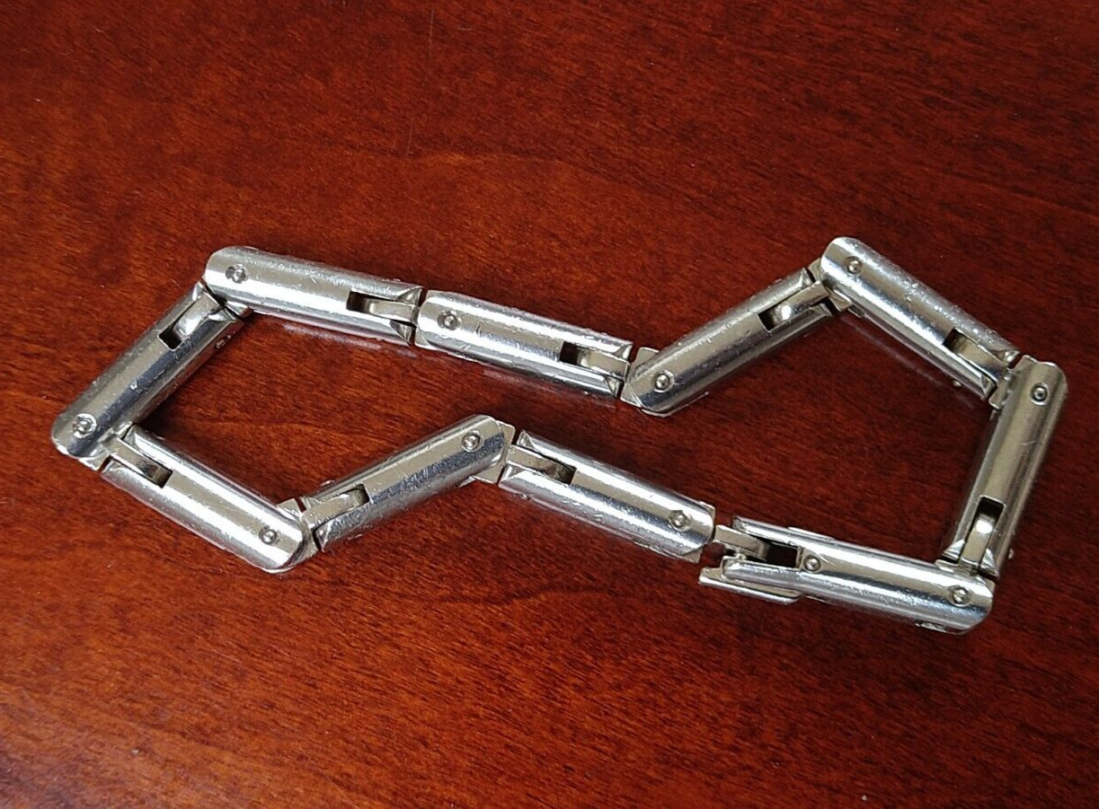 Plodowski Kinetic Brutalist Sterling Silver Engineering Architectural Bracelet