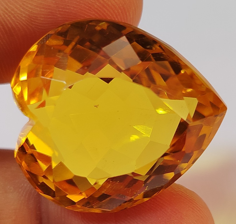 Large Yellow Citrine 99.20 CT Heart Shape Loose Gemstone Gift for Women Daughter
