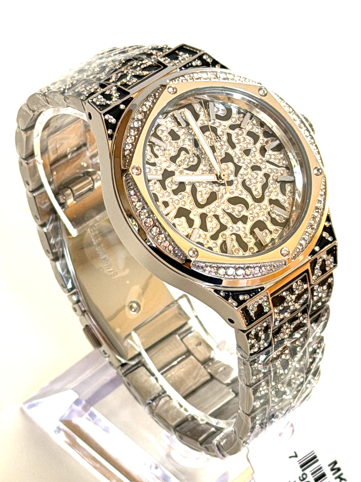 MICHAEL KORS MK7408 Lennox Animal Pavé SILVER-Tone Ladies Watch BNWT G/Box $550