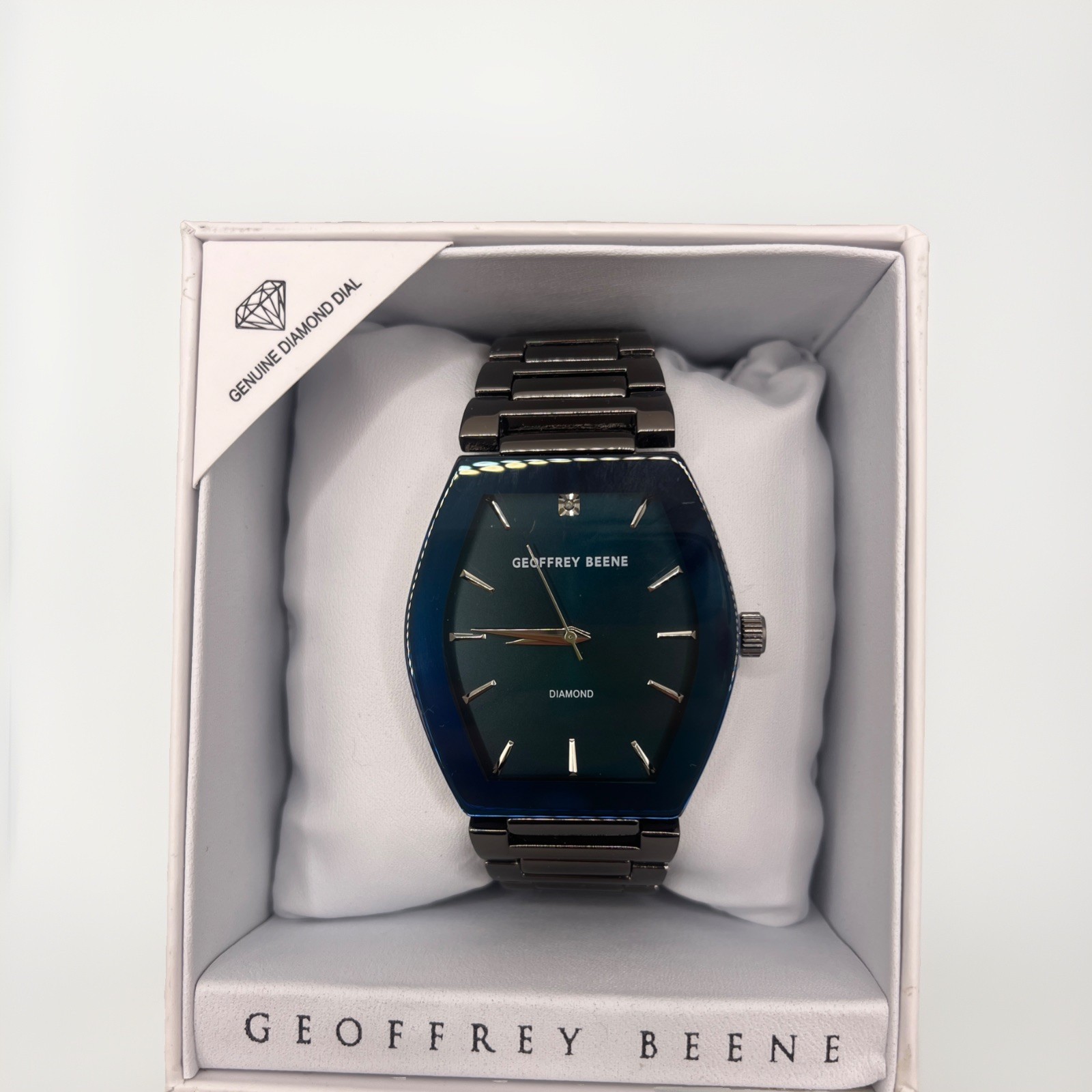 Geoffrey Beene Genuine Diamond Blue Hexagon Men’s Wrist Watch.GBA0037GU