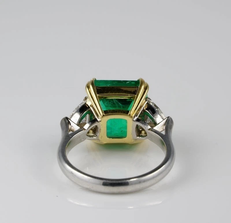 Art Deco Vintage Style 3.85Ct Green Simulated Emerald Engagement Ring 925 Silver