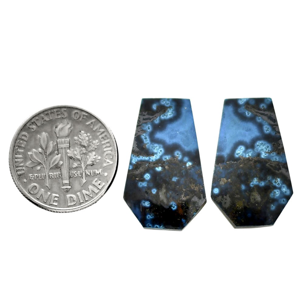 Natural Shattuckite Pair 13.4×21.2×4.3 mm Fancy Polished Gemstone LS39-04676