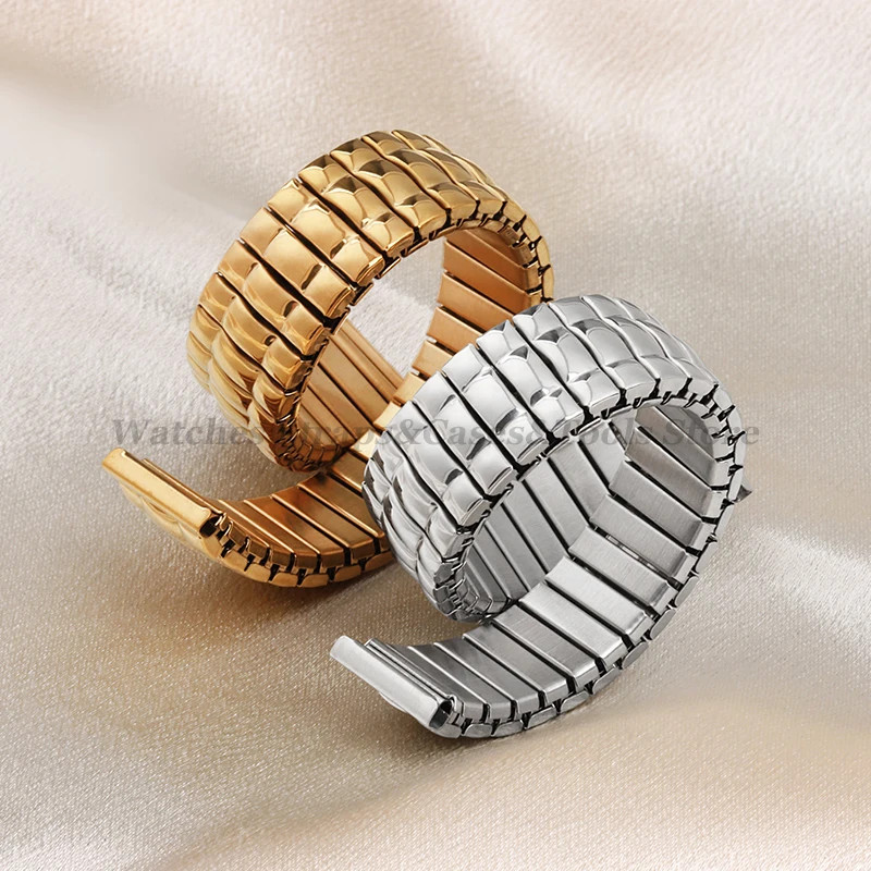 Stretch Stainless Steel Watch Band Strap 14-20Mm Metal Elastic Unisex Bracelets