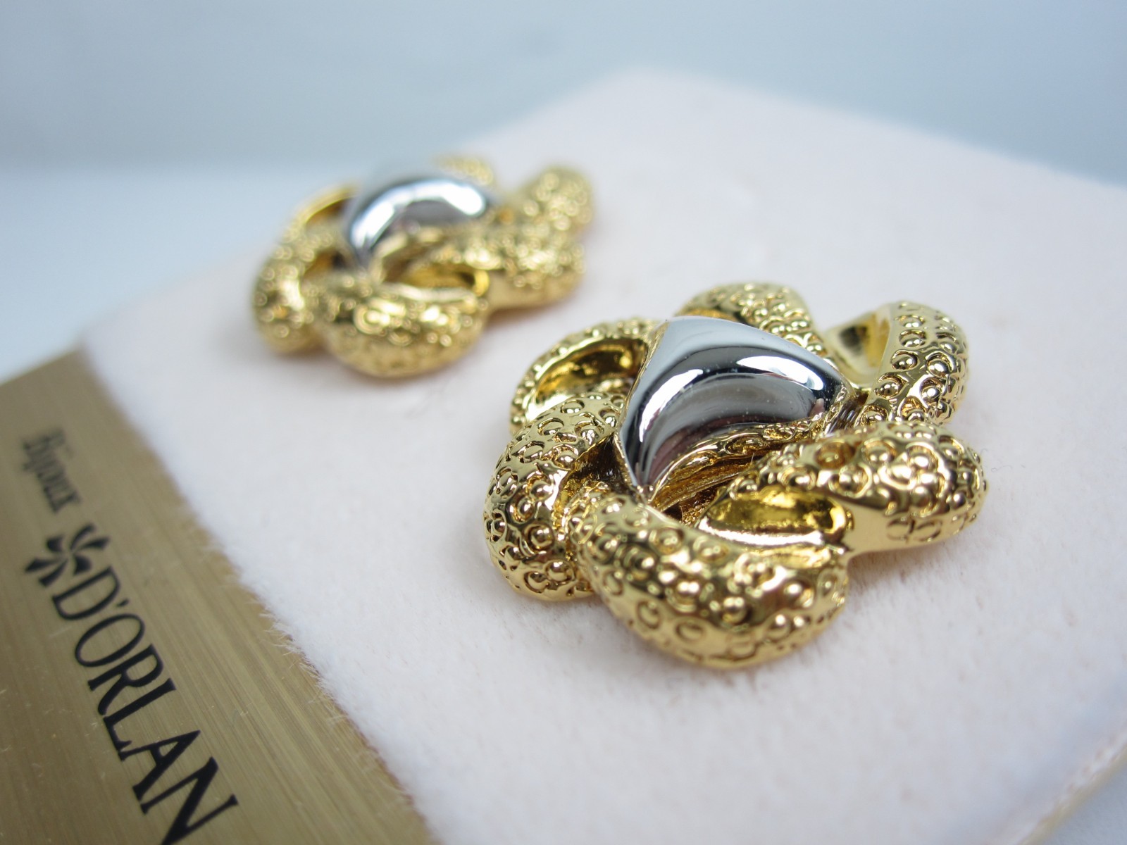 D’Orlan Gold & Rhodium Plated Pierced Earrings – 8368