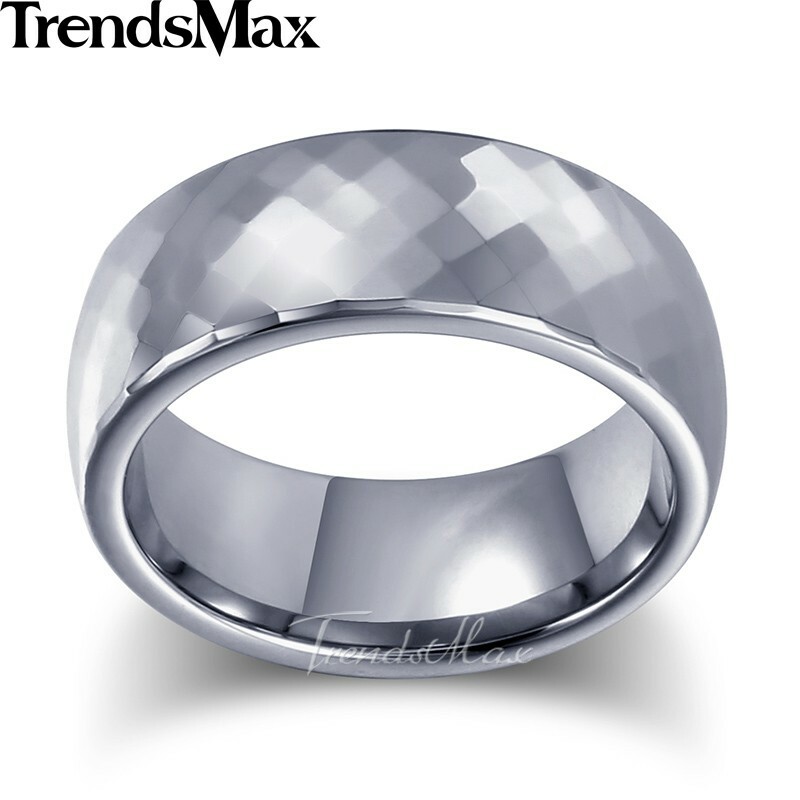 8MM Black/Silver/Gold Plated Tungsten Ring Men Valentine Wedding Band US 8-13