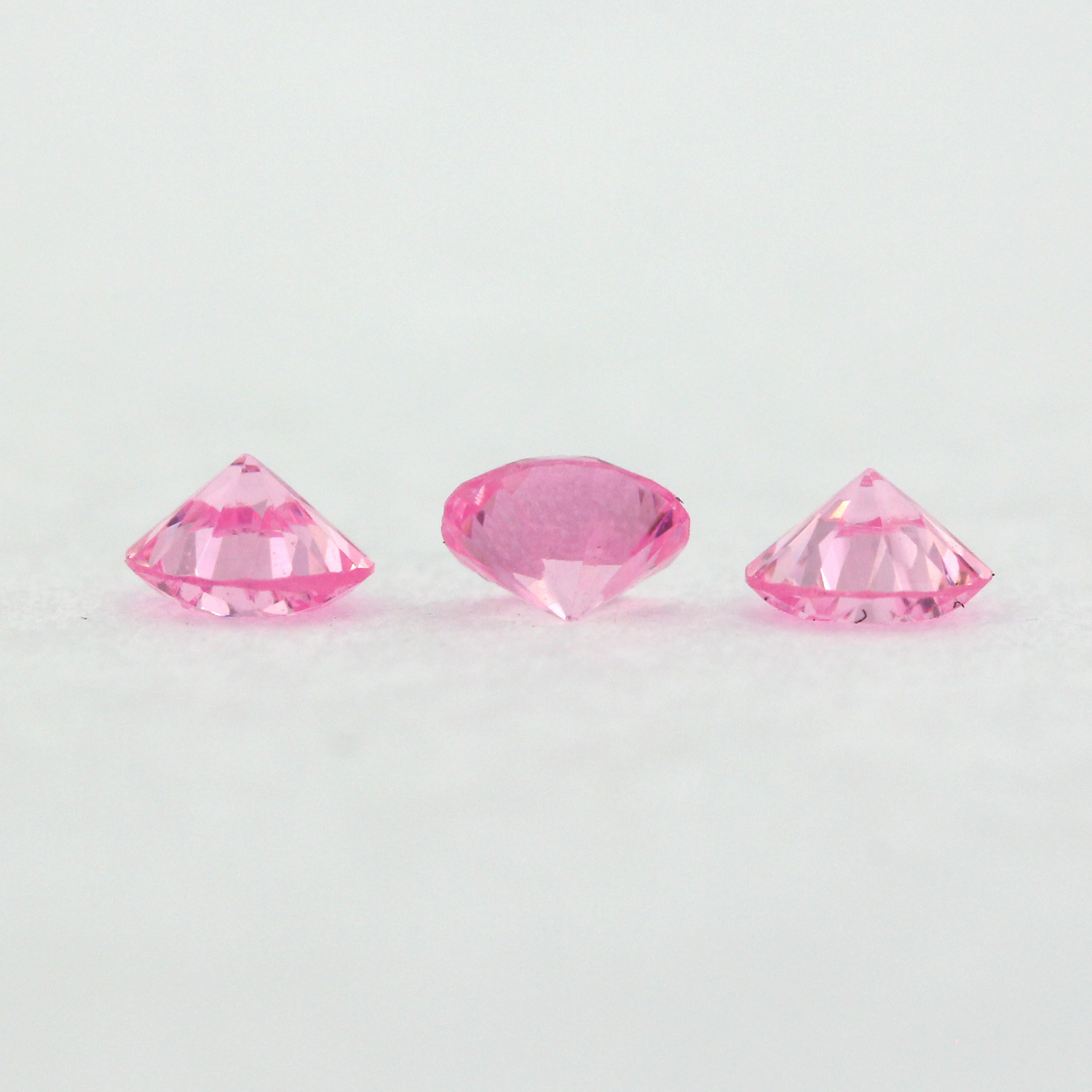 Loose Round Cut Shape Pink Sapphire CZ Stone Single Cubic Zirconia Birthstone