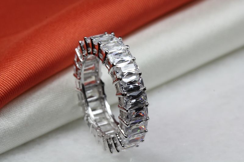 BAGUETTE CUT ETERNITY ENGAGEMENT RING WEDDING RING ANNIVERSARY BAND~23STNS~ET12M