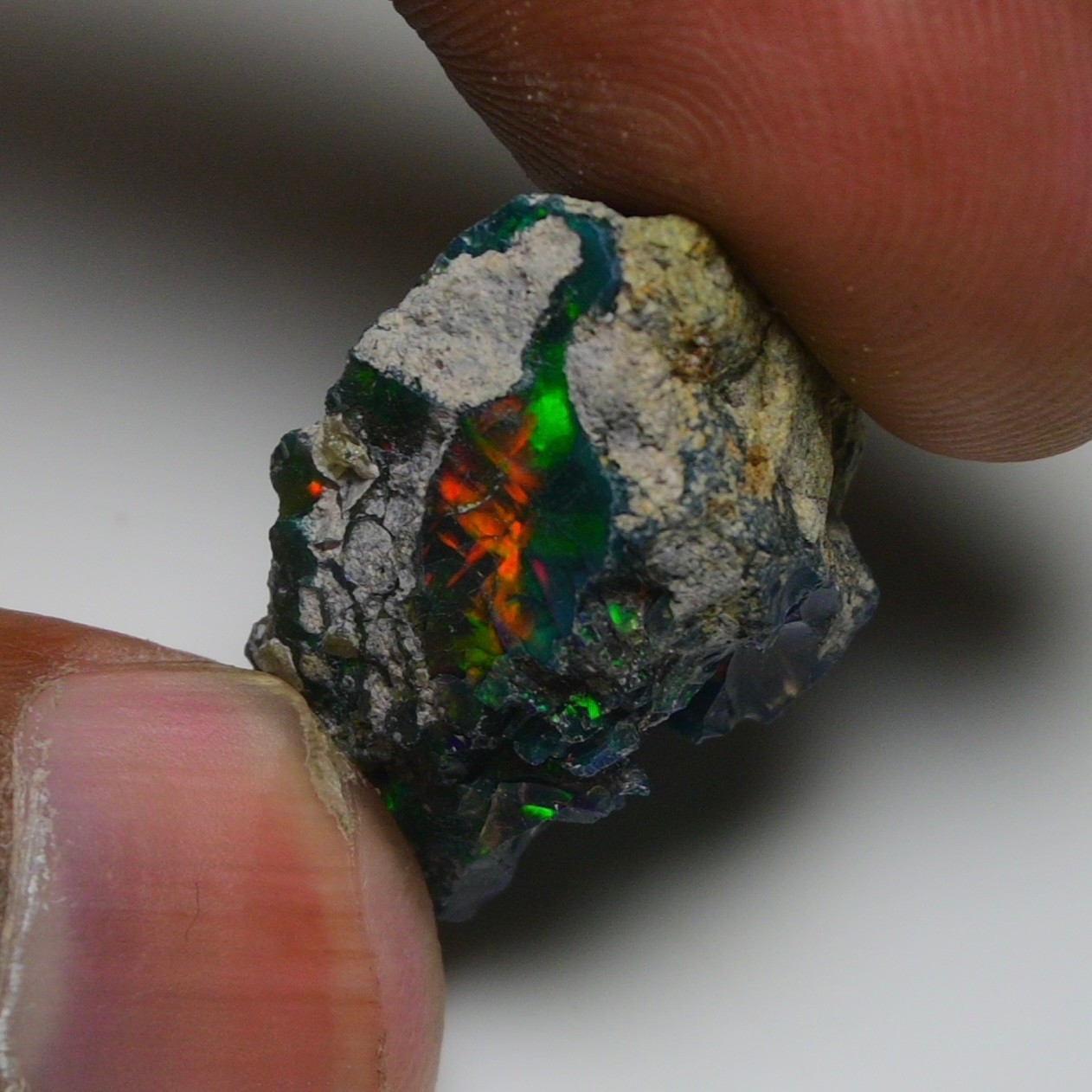 Jewelry Grade Black Opal Rough 20.50 Cts, Natural Ethiopian Raw, Neon Fire Opal