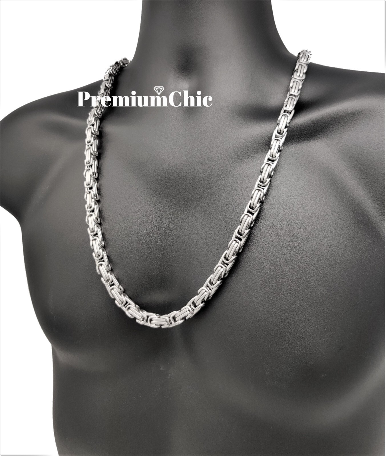 18″-30″ HEAVY STAINLESS STEEL NOT PLATED Byzantine Box Necklace Mens Jewelry 8MM