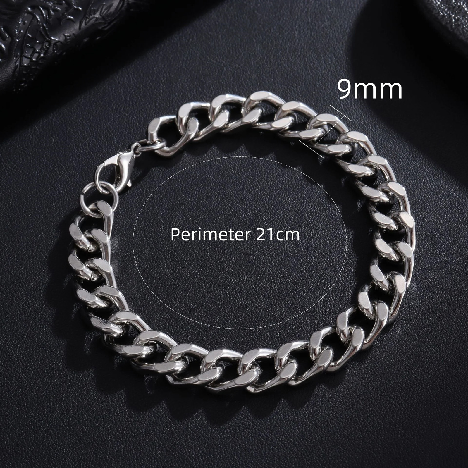 New Trendy Cuban Chain Men Bracelet Classic Stainless Steel 3/5/7/9Mm Width Chai