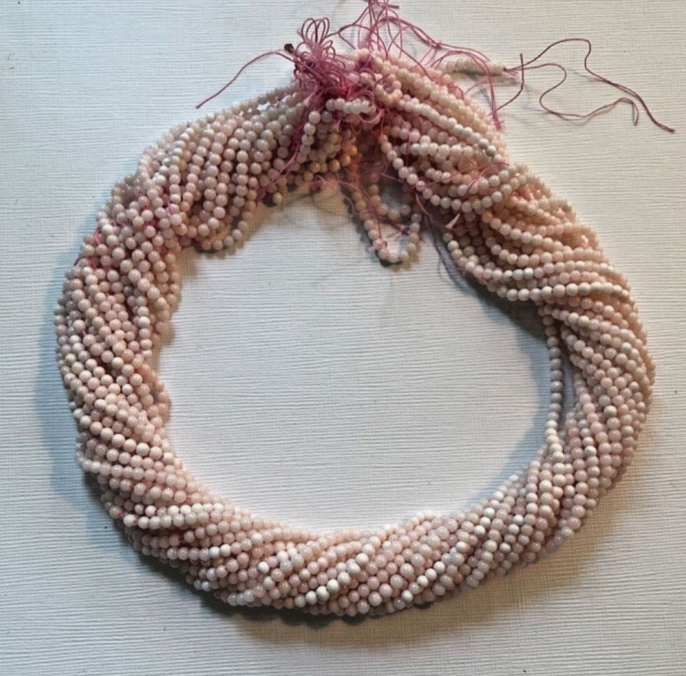 ONE STRAND 2.5-2.75 MM 15″ GENUINE SMOOTH PINK COLOR CORAL BEADS BELOW WHOLESALE