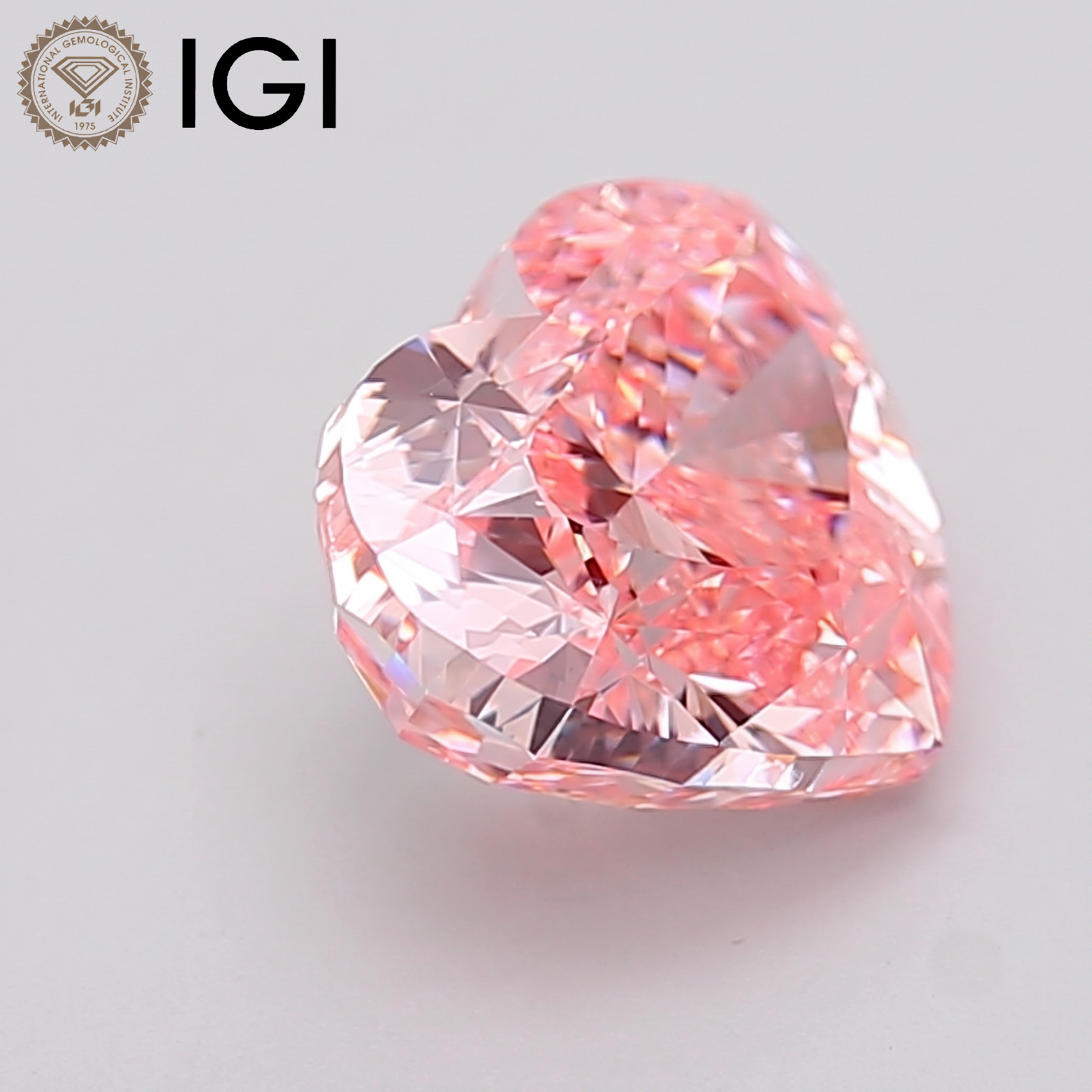 Heart Lab Grown Diamond 2.52CT Fancy Intense Pink VS1 IGI Loose