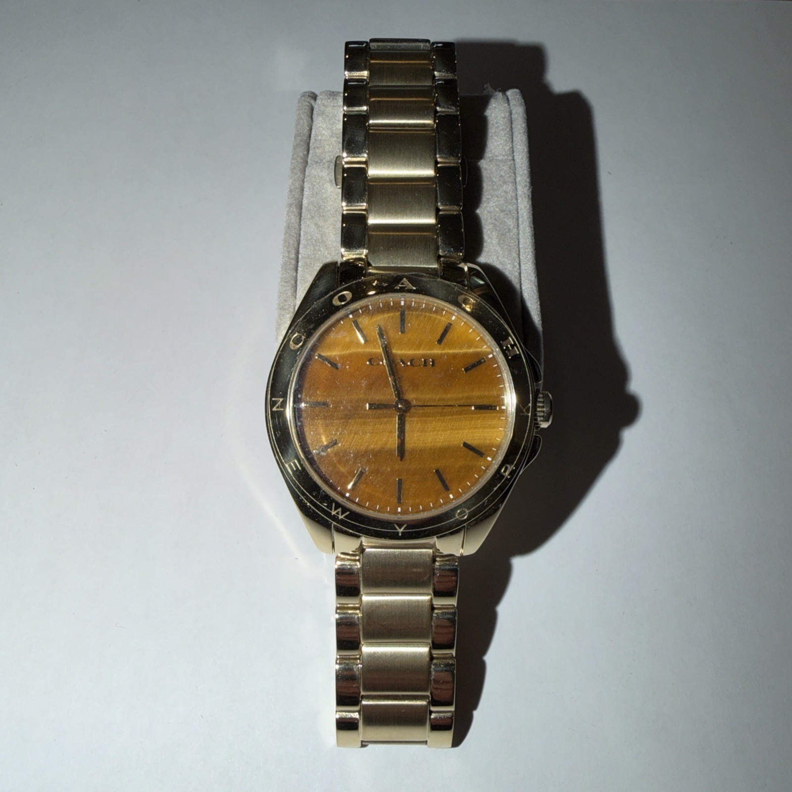 Coach Watch Link Band New York Gold Color Stainless Steel 37mm? NOS