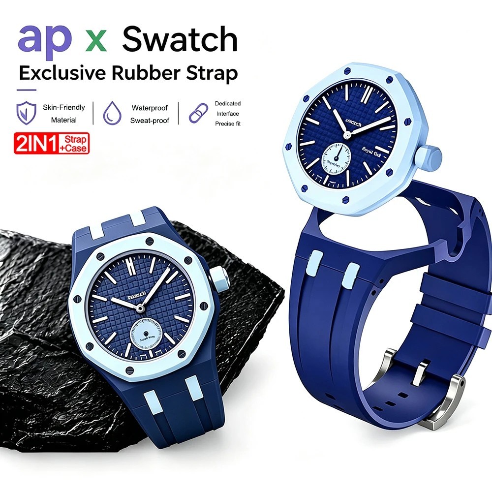 Strap For Swatch x AP Royal POP Silicone Watch Case, Changer To Wristwatch