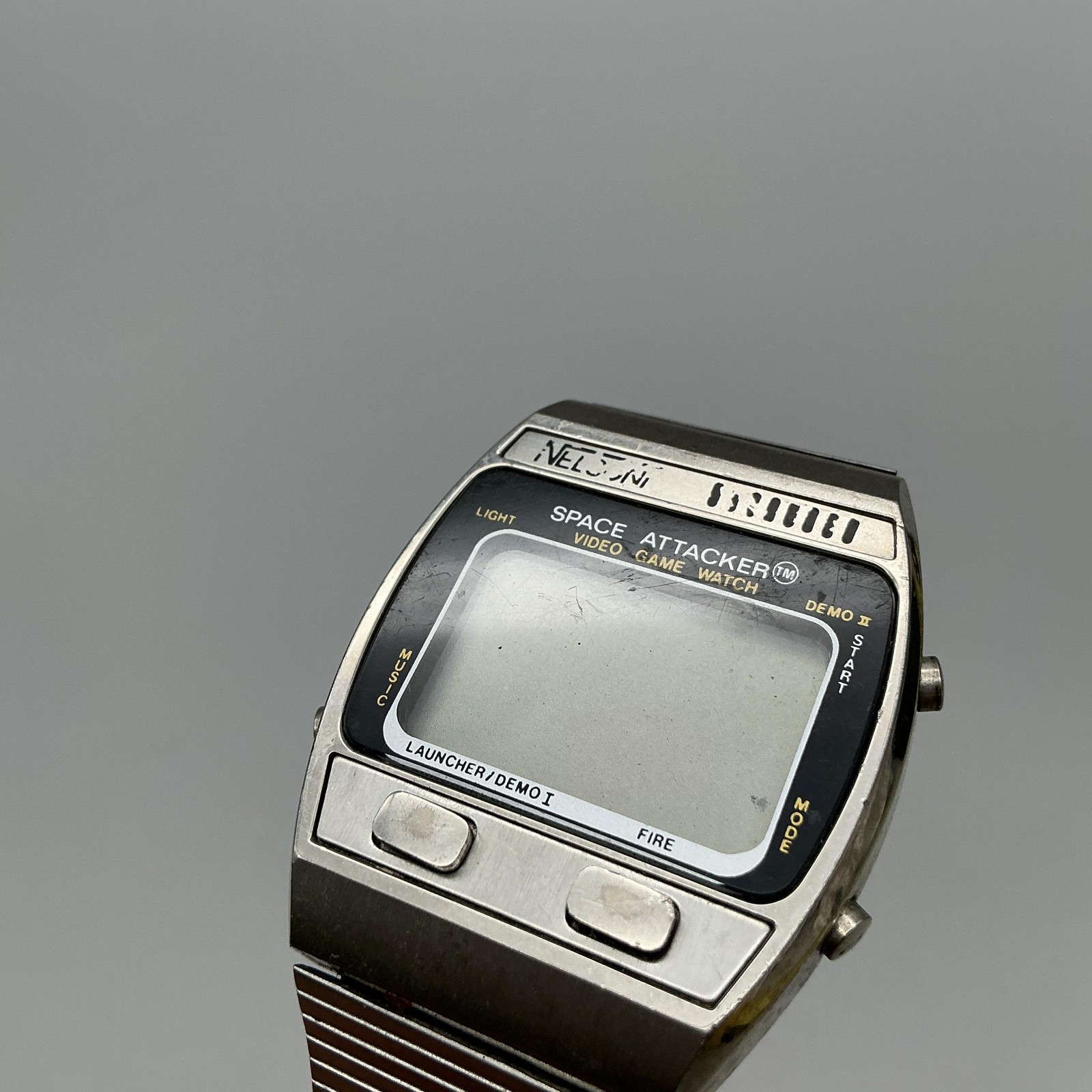 Vintage M Z Berger Mens Watch 34mm Space Attacker Video Game BROKEN PARTS REPAIR