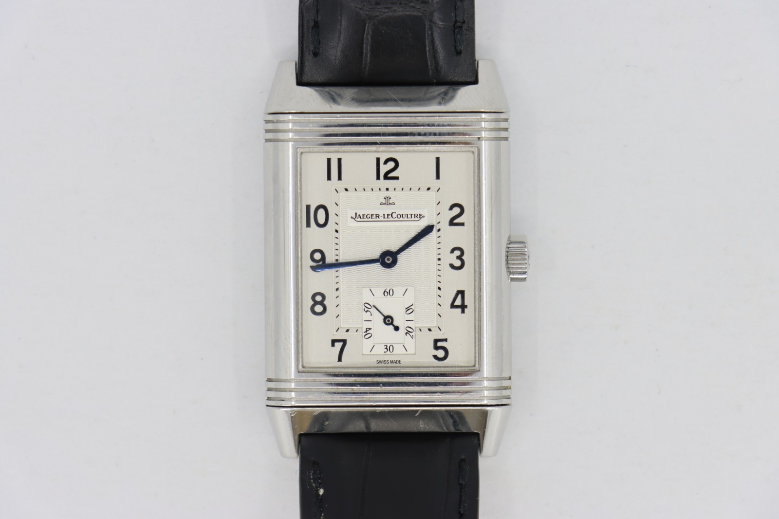 Jaeger-LeCoultre Reverso Grande Taille 270.8.62 Silver Dial Leather Strap 26mm