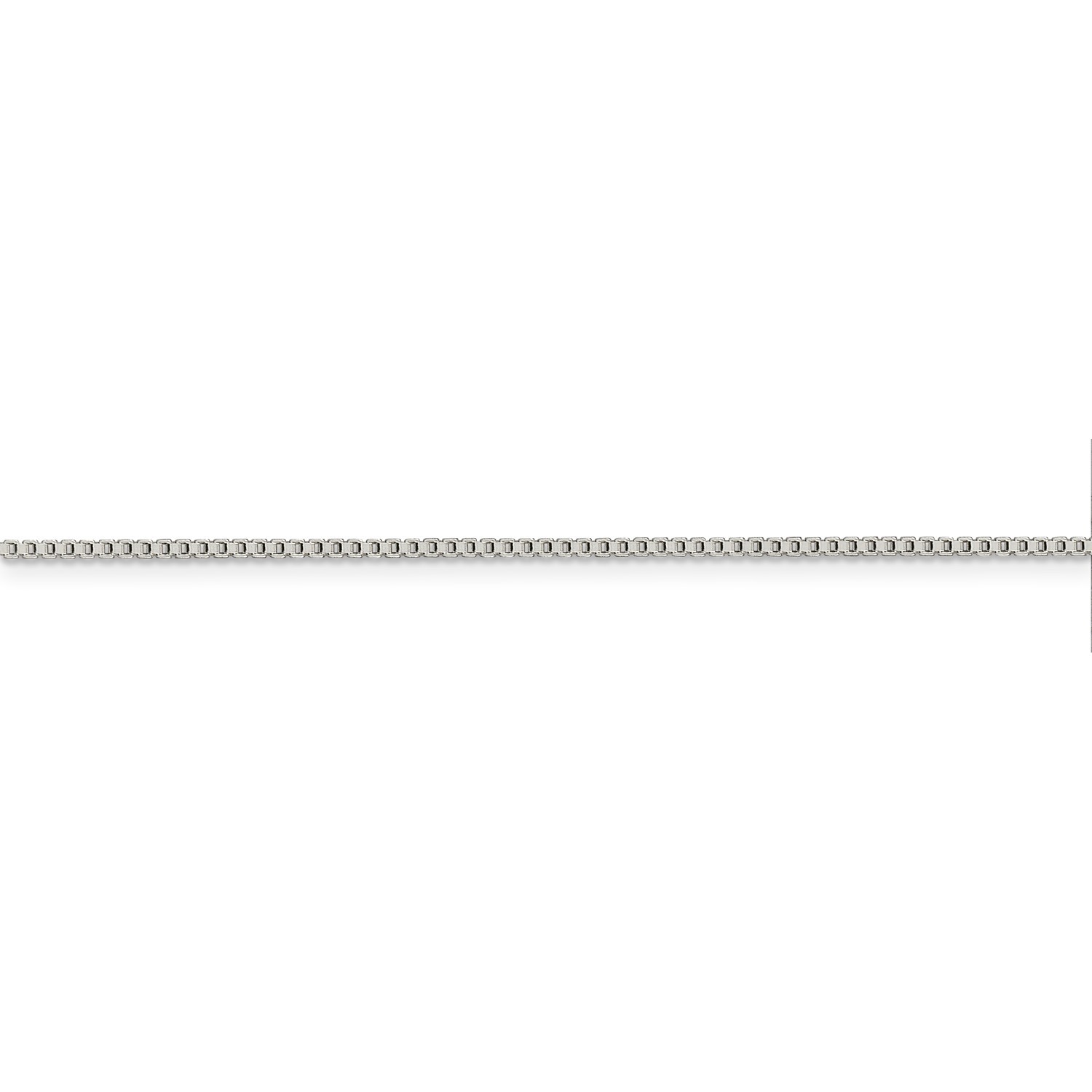 Sterling Silver Solid Polished 1.25mm Plain Box Chain w/ Lobster Clasp 16″ – 36″