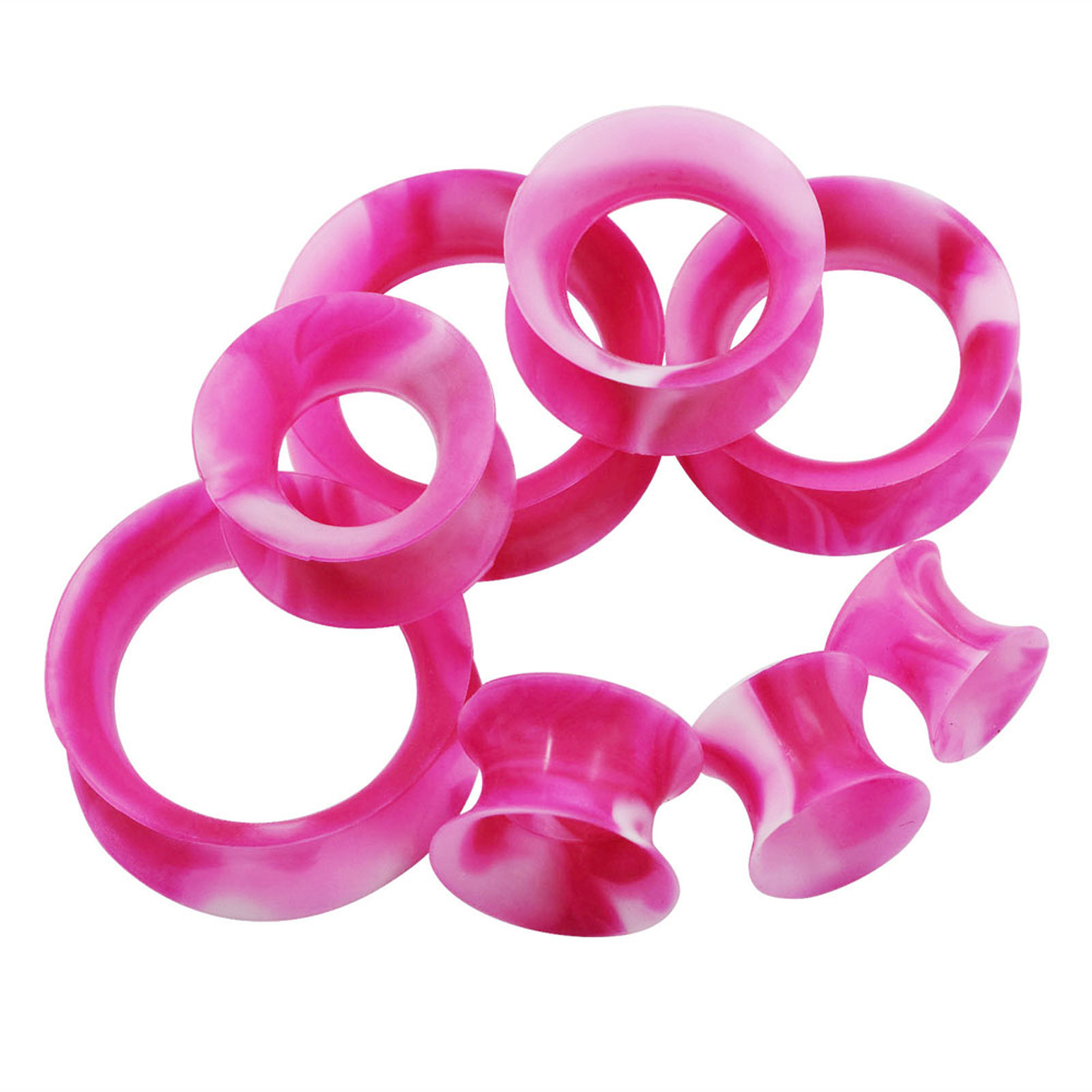 2Pcs Silicone Ear Plugs Flesh Tunnels Ultra Thin Double Flared Ear Gauge Earlets