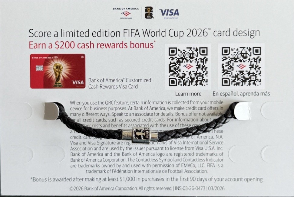 Bank of America FIFA World Cup 26 Braided Cord Charm MIAMI Exclusive Bracelet