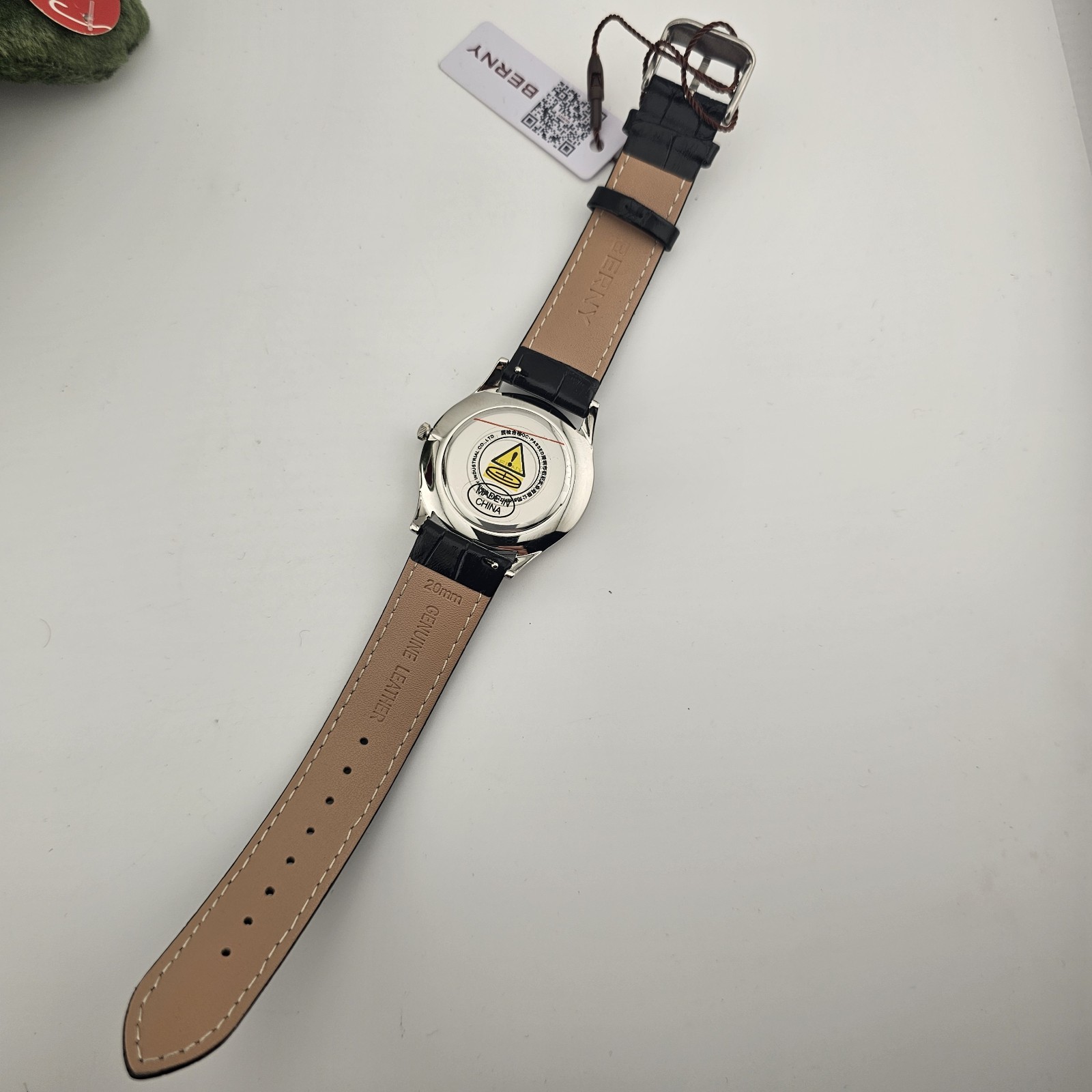 USA Seller-BERNY Ice Blue Guilloché Dial Dress Watch – Fluted Bezel, Quartz.