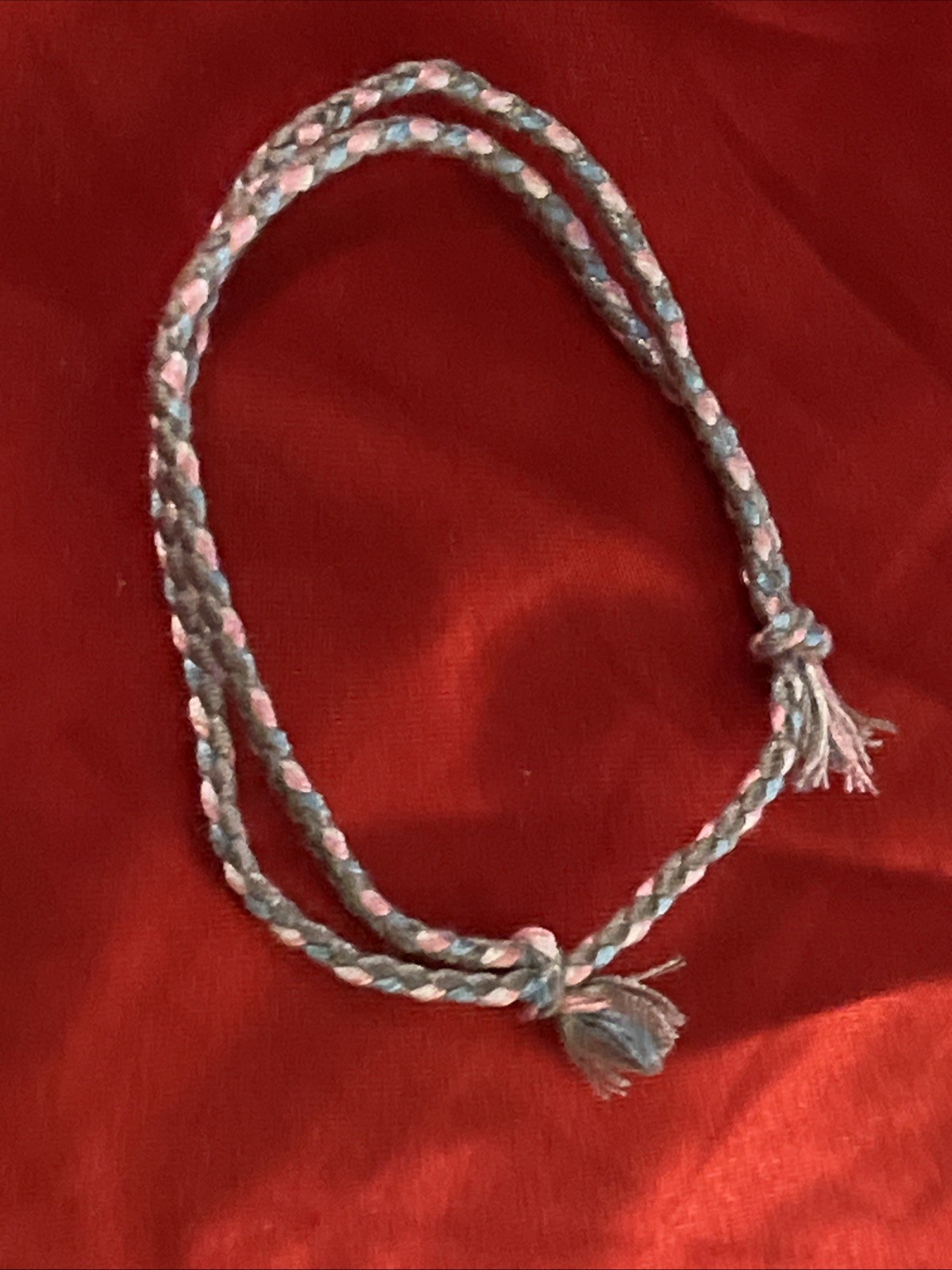 NEW BOHO BRAIDED THREAD FRIENDSHIP BRACELET ADJUSTABLE SKY BLUE GRAY PINK WHITE