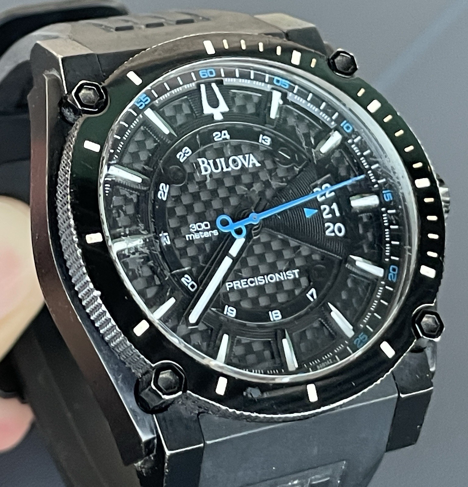 VGC Bulova Precisionist Champlain 98B142 C960944 46mm Men Sport Watch 300M 30ATM