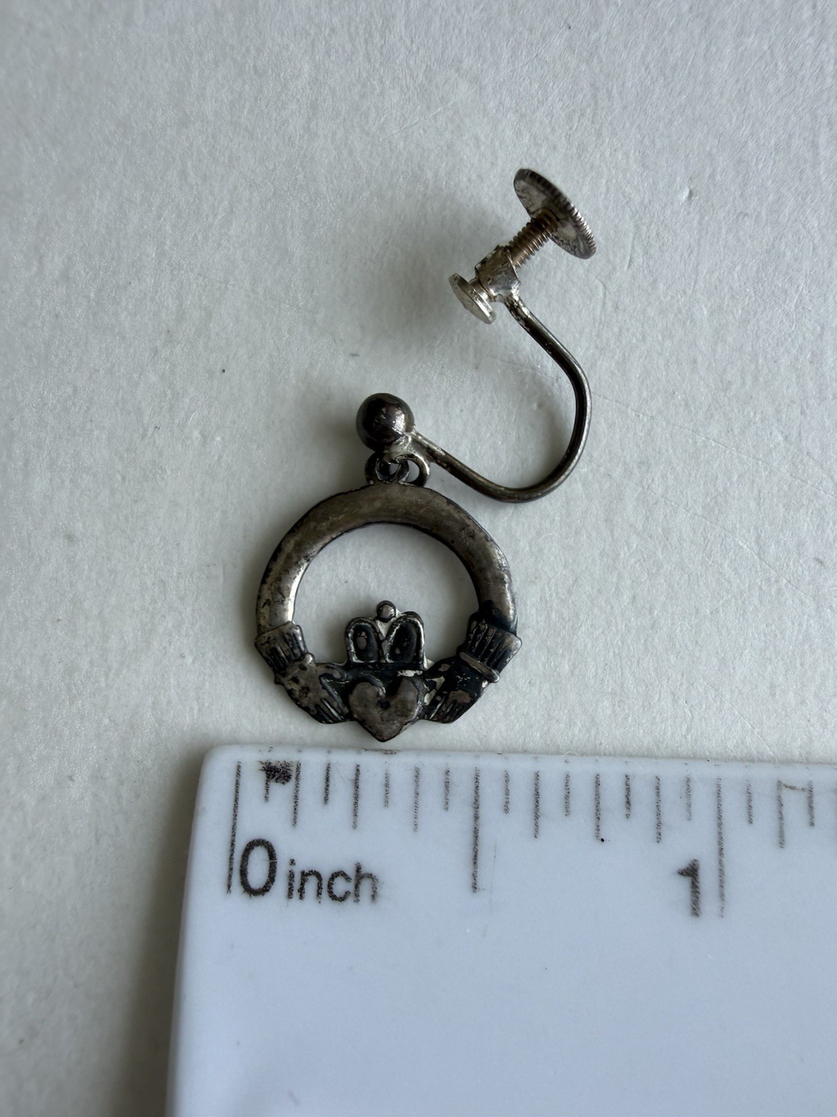 Vintage J.O’N Eire Irish Claddagh 925 Silver Screw Back Earrings Celtic Ireland