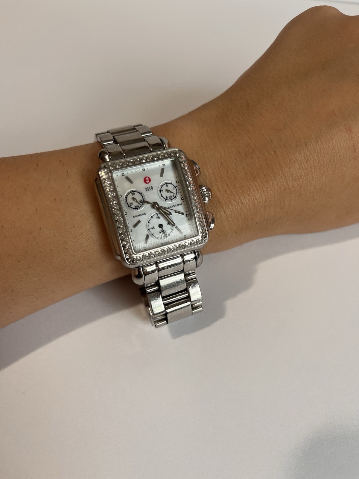 MICHELE DECO CHRONOGRAPH 33MM Silver Diamond Women’s Watch