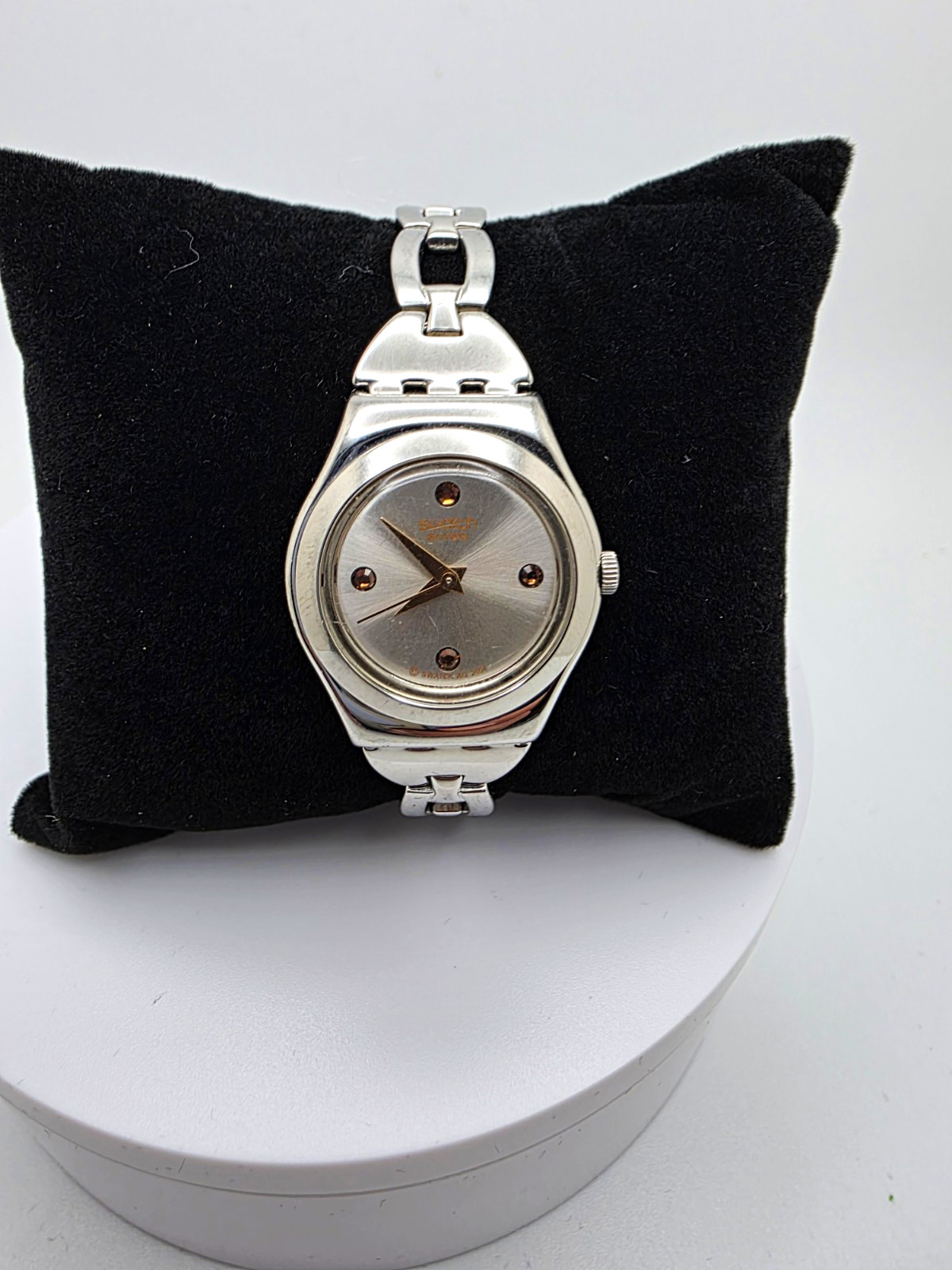 Swatch Irony Lady Swiss Quartz Stainless Steel Watch New Battery Runs Great