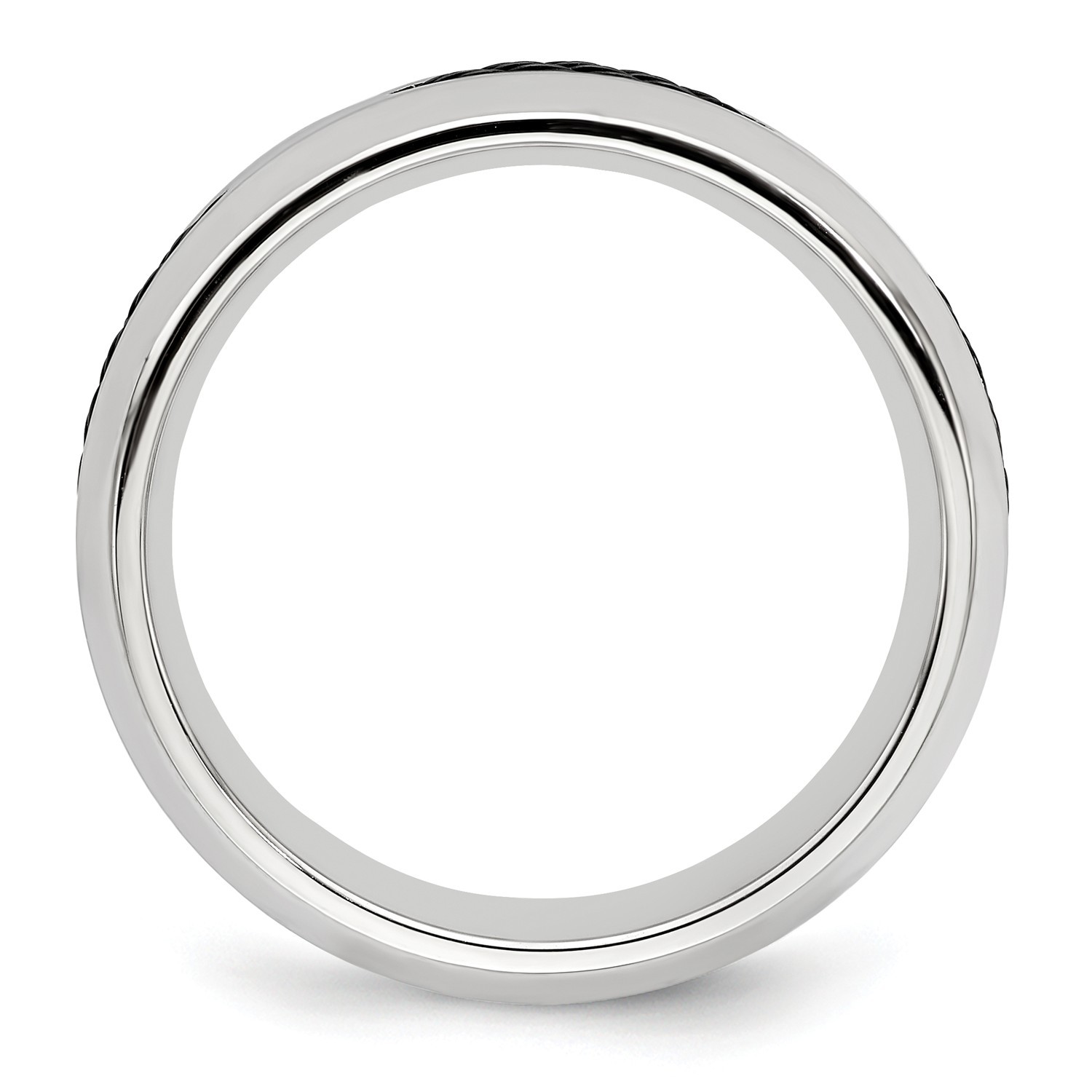 Edward Mirell Cobalt 7mm Cable Insert Brushed Beveled Wedding Band Sizes 7 to 13