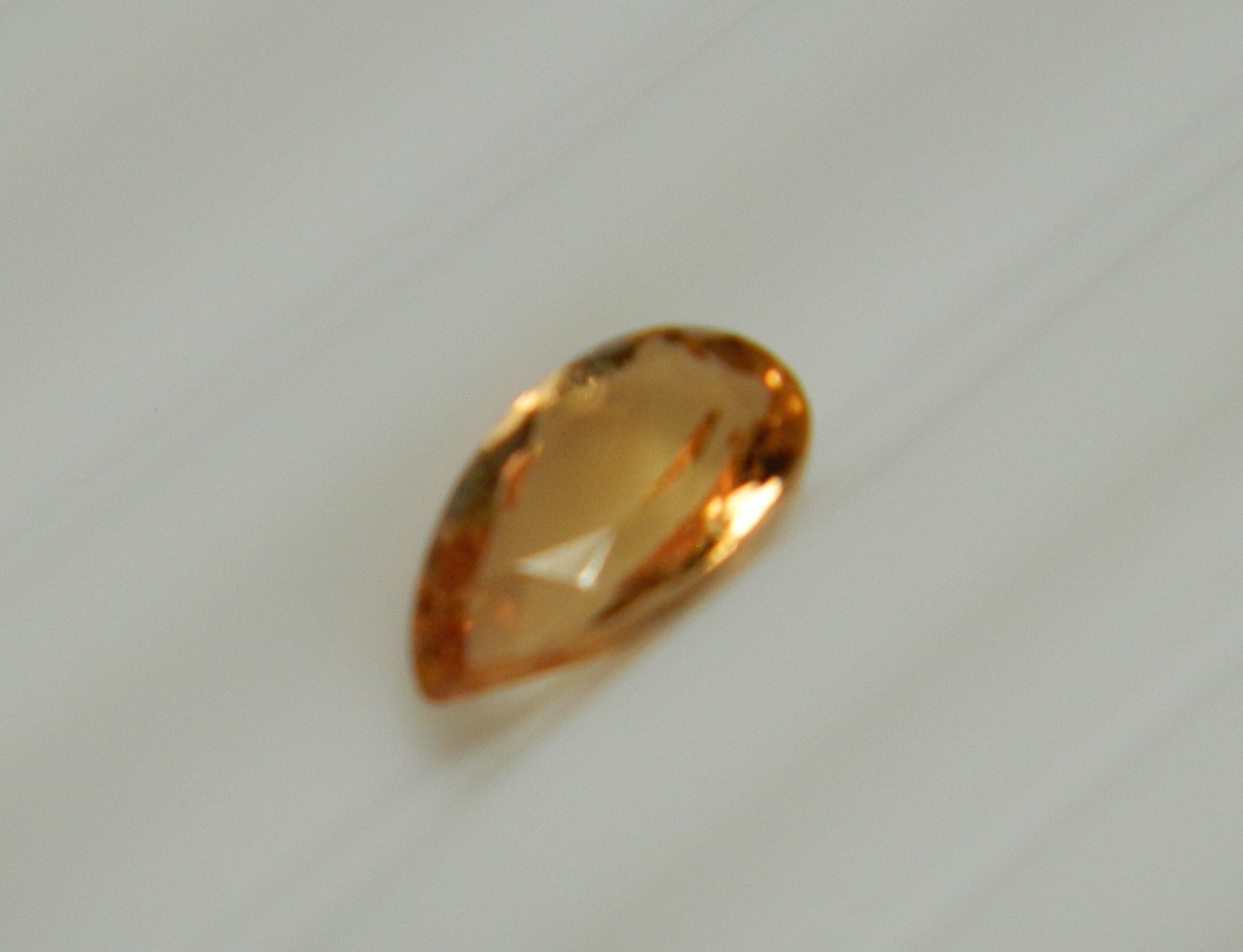 Imperial Topaz 0.83 Ct Clarity IF Pear Cut Natural Golden Brazil I196
