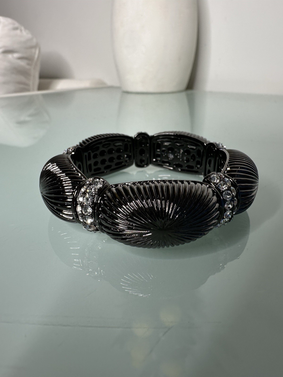 Joan Boyce Bracelet Black with Crystal. New