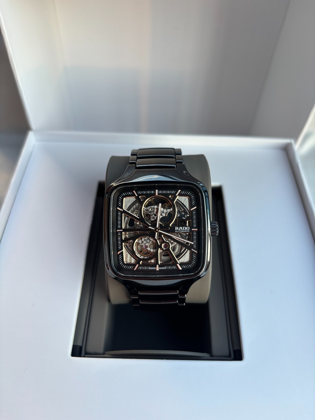 Rado True Square Automatic Open Heart Skeleton Black Dial Men’s Watch R27086162