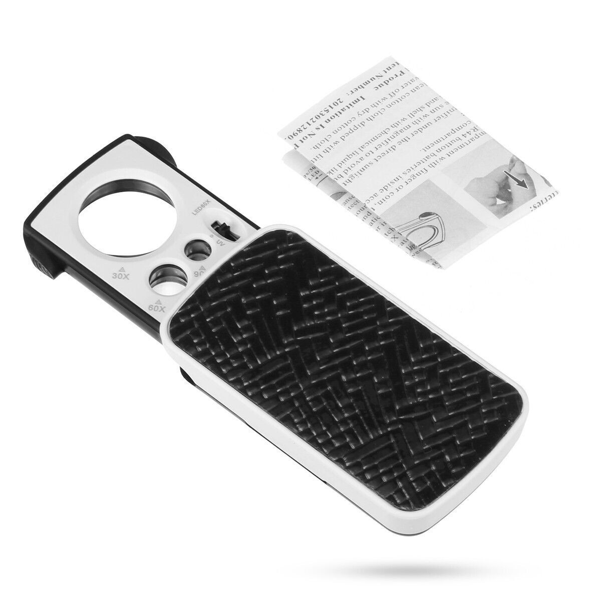2× Jewelers Loupe Magnifier Light 30X 60X 90X Jewelry Loop Magnifying Glass US