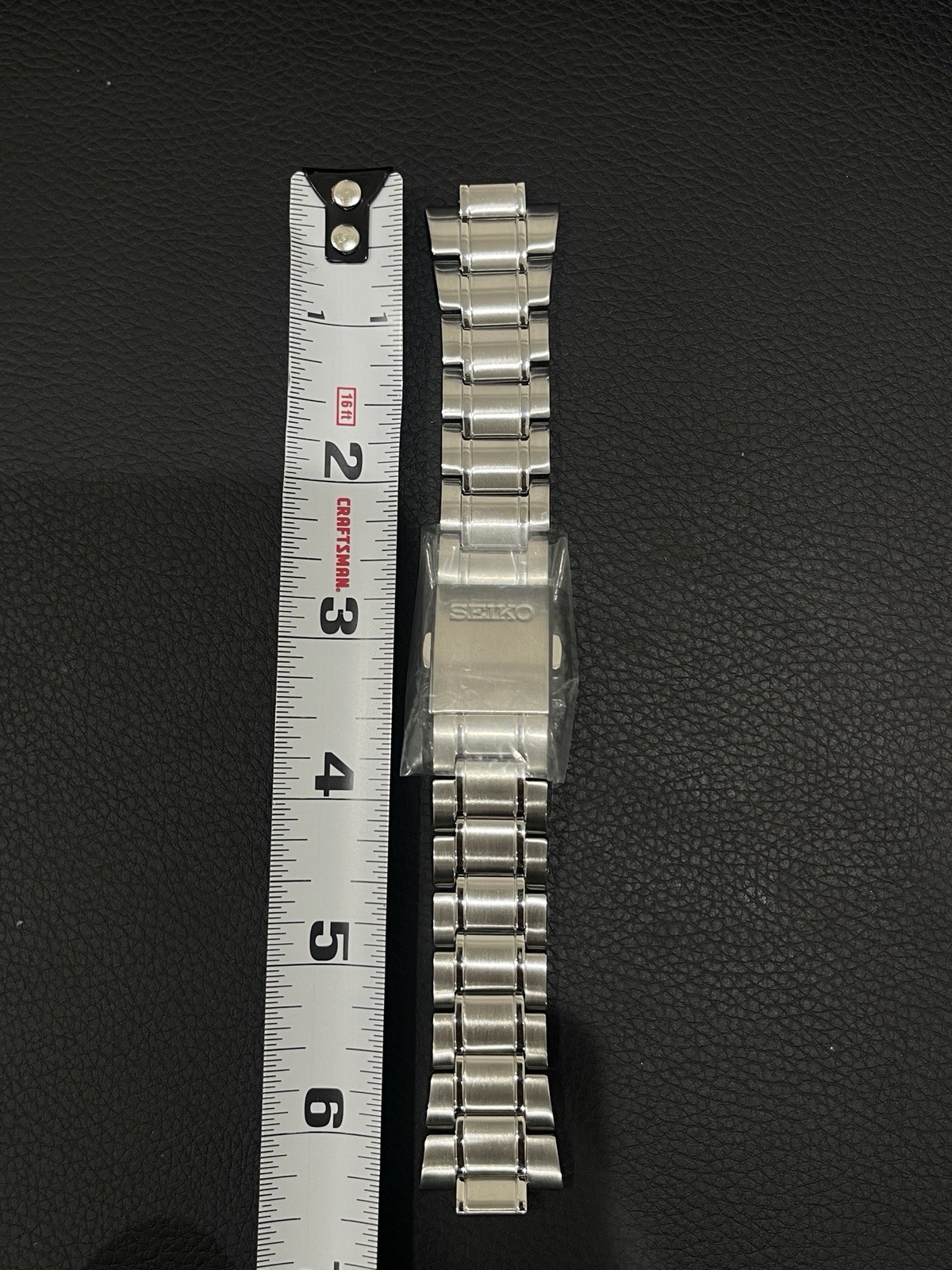 Seiko Watch Band Stainless Steel Link Bracelet Push Button Deployant Clasp