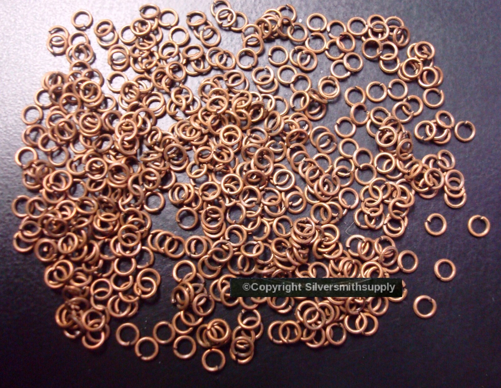 Antique copper plated metal open jump rings 3mm round wire 22ga 500pcs FPJ023B