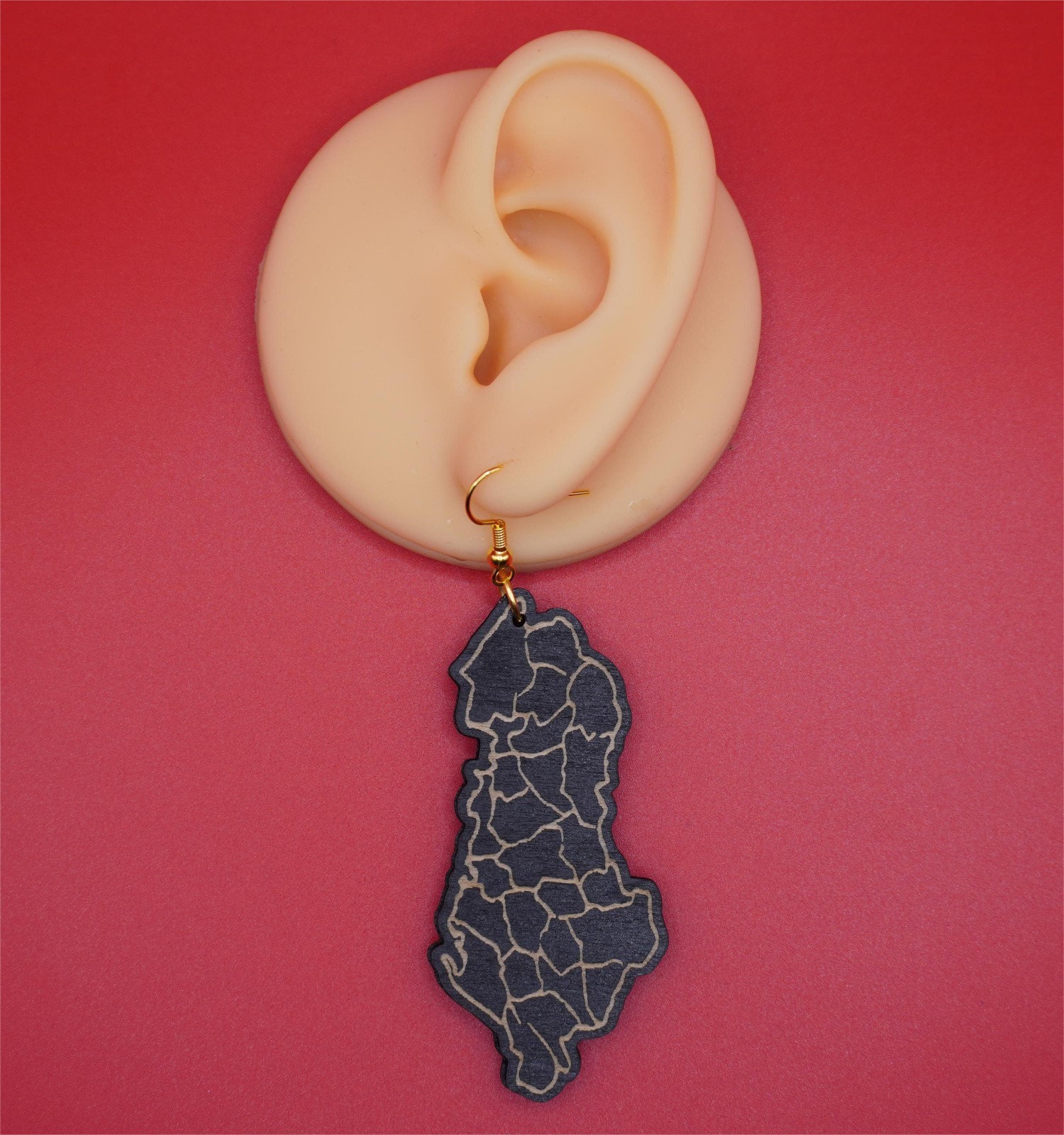 Albania Earrings Handmade Wood Jewelry Gift Albanian