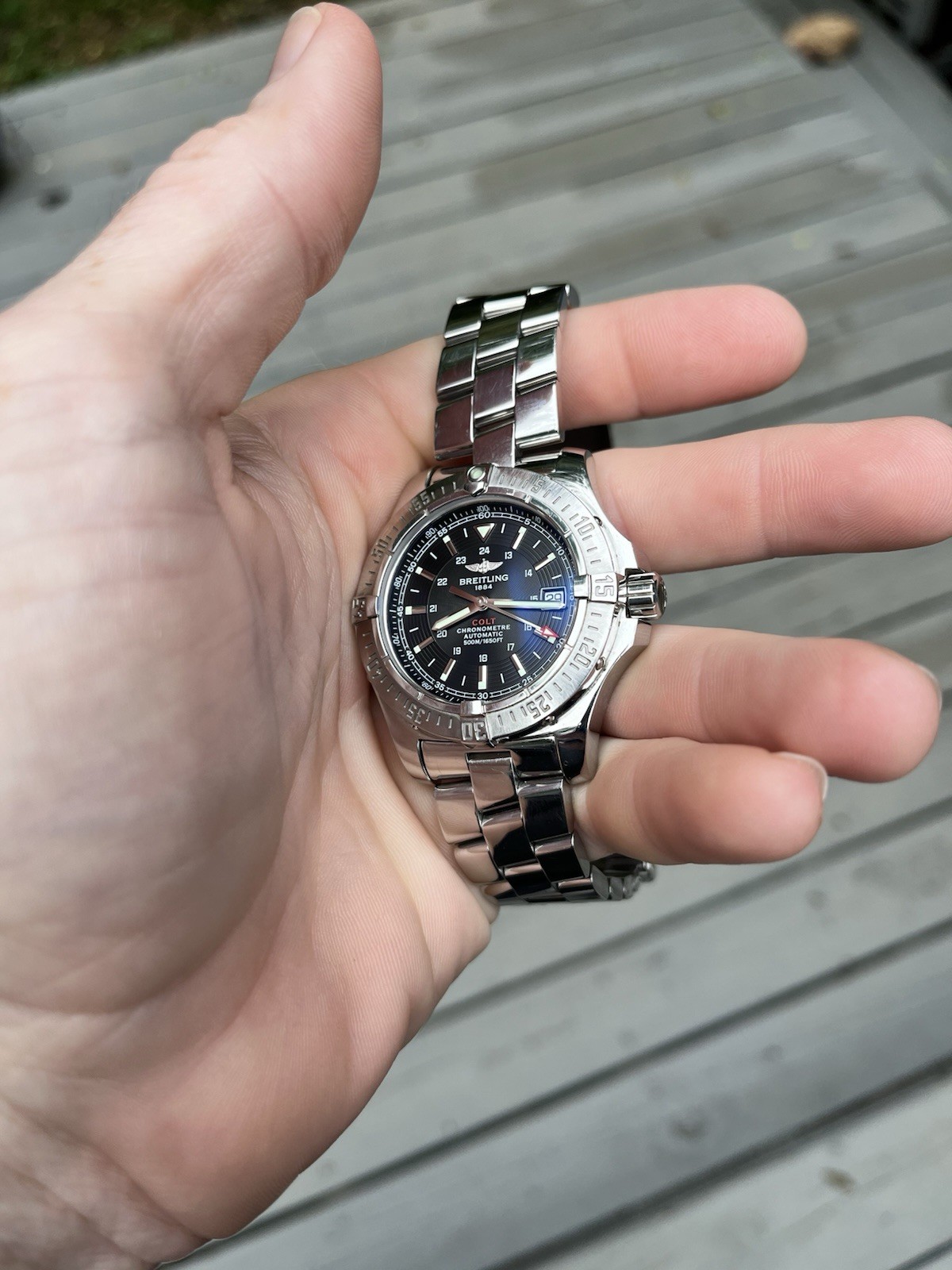 🔥🔥Breitling A17380 Swiss Chronometer Automatic Steel Black Dial Watch