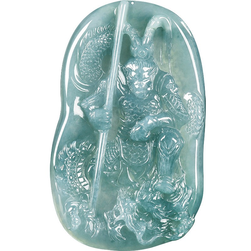 Certified Natural A-grade jadeite blue water Black Myth Wukong Jade Pendant